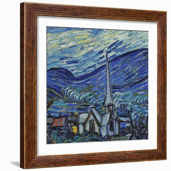 The Starry Night, June 1889 (Detail)-Vincent van Gogh-Framed Giclee Print