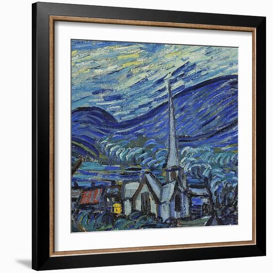 The Starry Night, June 1889 (Detail)-Vincent van Gogh-Framed Giclee Print