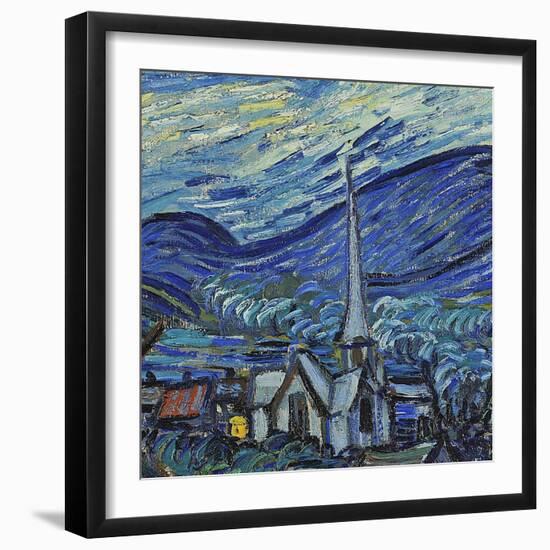 The Starry Night, June 1889 (Detail)-Vincent van Gogh-Framed Giclee Print