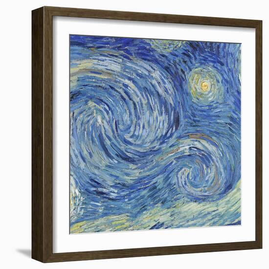 The Starry Night, June 1889 (Detail)-Vincent van Gogh-Framed Giclee Print