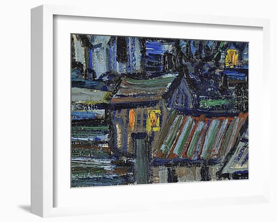 The Starry Night, June 1889 (Detail)-Vincent van Gogh-Framed Giclee Print