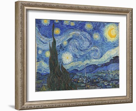 The Starry Night, June 1889-Vincent van Gogh-Framed Premium Giclee Print