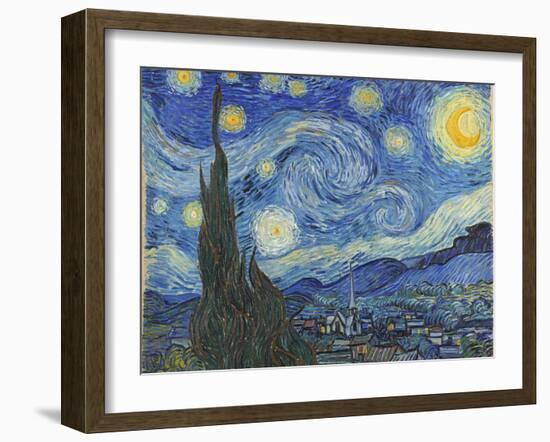 The Starry Night, June 1889-Vincent van Gogh-Framed Premium Giclee Print