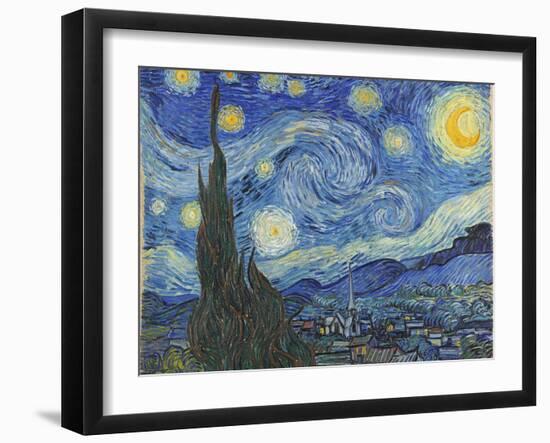 The Starry Night, June 1889-Vincent van Gogh-Framed Premium Giclee Print