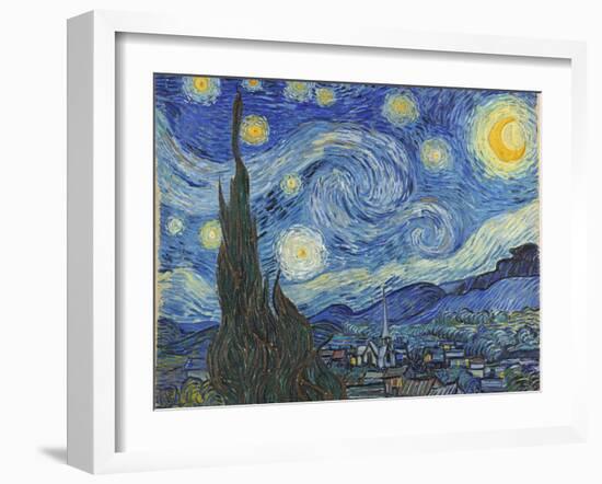 The Starry Night, June 1889-Vincent van Gogh-Framed Premium Giclee Print