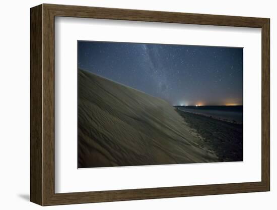 The Stars and Milky Way over the Dunes in Jericoacoara, Brazil-Alex Saberi-Framed Photographic Print