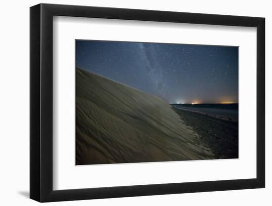 The Stars and Milky Way over the Dunes in Jericoacoara, Brazil-Alex Saberi-Framed Photographic Print