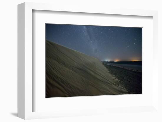 The Stars and Milky Way over the Dunes in Jericoacoara, Brazil-Alex Saberi-Framed Photographic Print