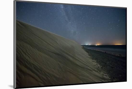 The Stars and Milky Way over the Dunes in Jericoacoara, Brazil-Alex Saberi-Mounted Photographic Print