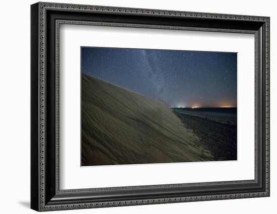The Stars and Milky Way over the Dunes in Jericoacoara, Brazil-Alex Saberi-Framed Photographic Print