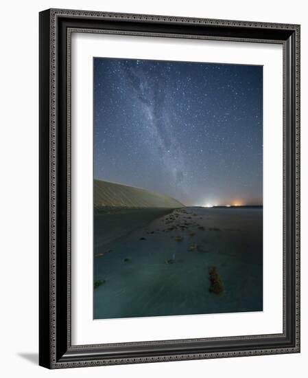 The Stars and Milky Way over the Dunes in Jericoacoara, Brazil-Alex Saberi-Framed Photographic Print