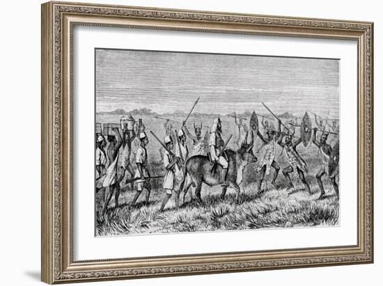 The Start from M'Rooli for the Lake with Kamrasi's Satanic Escort-Sir Samuel Baker-Framed Giclee Print