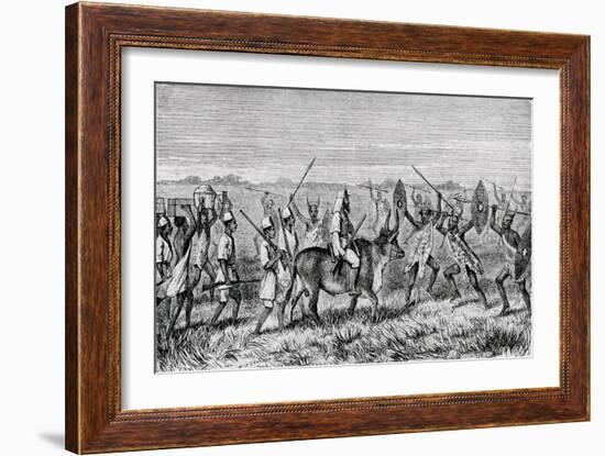 The Start from M'Rooli for the Lake with Kamrasi's Satanic Escort-Sir Samuel Baker-Framed Giclee Print