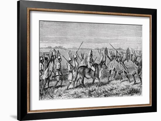 The Start from M'Rooli for the Lake with Kamrasi's Satanic Escort-Sir Samuel Baker-Framed Giclee Print