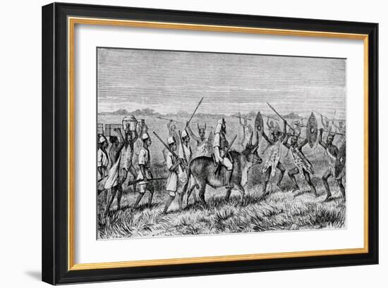 The Start from M'Rooli for the Lake with Kamrasi's Satanic Escort-Sir Samuel Baker-Framed Giclee Print