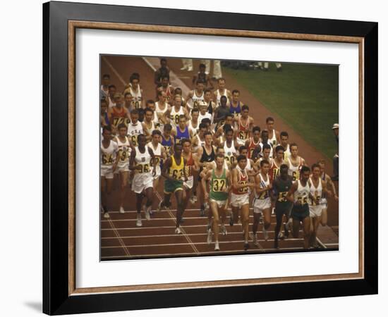 The Start of the 26 Mile Marathon at Summer Olympics-null-Framed Photographic Print