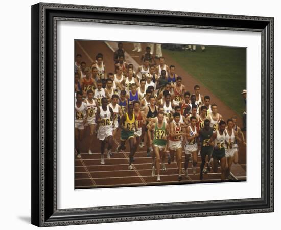 The Start of the 26 Mile Marathon at Summer Olympics-null-Framed Photographic Print