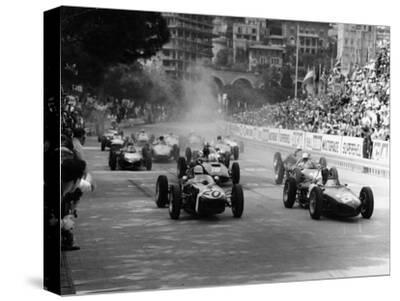 BRITISH GRAND PRIX 1966 BRANDS HATCH RACE CANVAS PRINT STRETCHED AND FRAMED