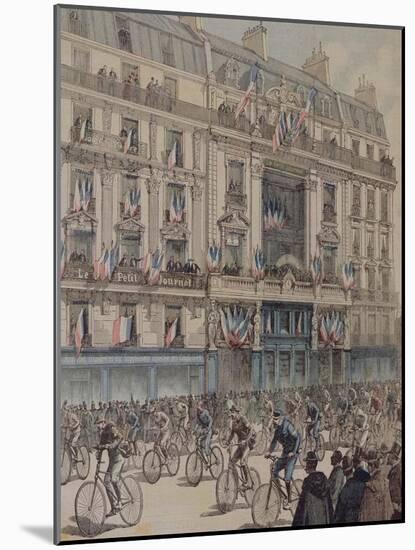 The Start of the Paris-Brest Bicycle Race in Front of the Offices of "Le Petit Journal"-Fortuné Louis Méaulle-Mounted Giclee Print