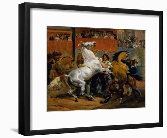 The Start of the Race of the Riderless Horses, 1820-Emile Jean Horace Vernet-Framed Giclee Print