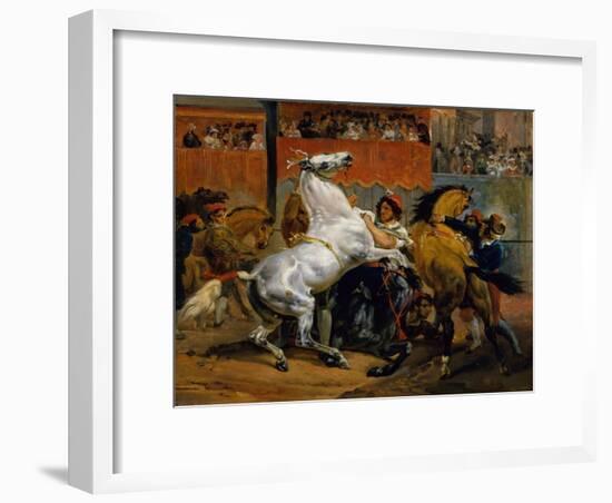 The Start of the Race of the Riderless Horses, 1820-Emile Jean Horace Vernet-Framed Giclee Print