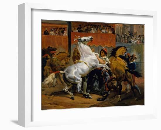 The Start of the Race of the Riderless Horses, 1820-Emile Jean Horace Vernet-Framed Giclee Print