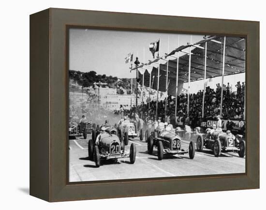 The Starting Grid for the Nice Grand Prix, 1934-null-Framed Premier Image Canvas