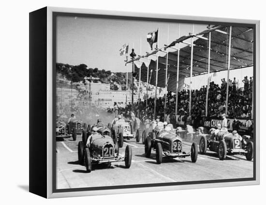 The Starting Grid for the Nice Grand Prix, 1934-null-Framed Premier Image Canvas