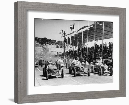 The Starting Grid for the Nice Grand Prix, 1934-null-Framed Photographic Print