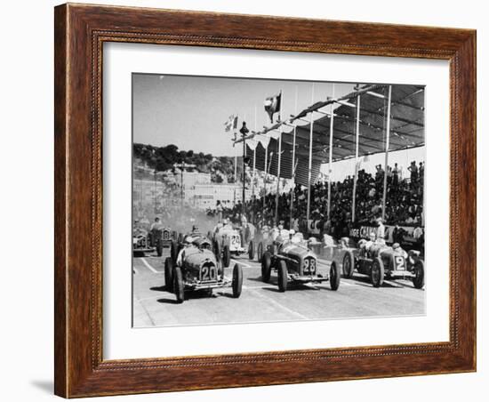 The Starting Grid for the Nice Grand Prix, 1934-null-Framed Photographic Print