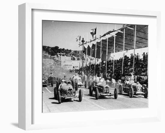 The Starting Grid for the Nice Grand Prix, 1934-null-Framed Photographic Print