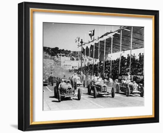 The Starting Grid for the Nice Grand Prix, 1934-null-Framed Photographic Print