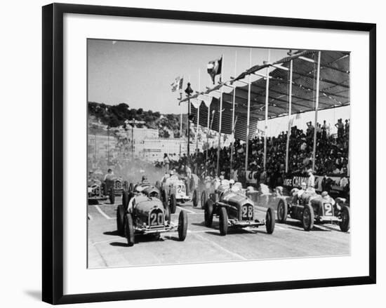 The Starting Grid for the Nice Grand Prix, 1934-null-Framed Photographic Print