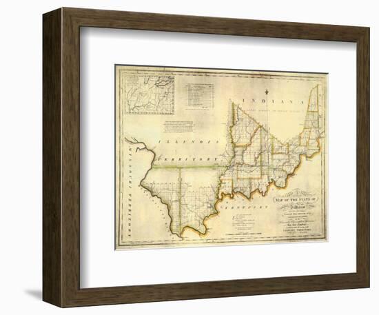 The State of Indiana, c.1817-W^ Shelton-Framed Art Print