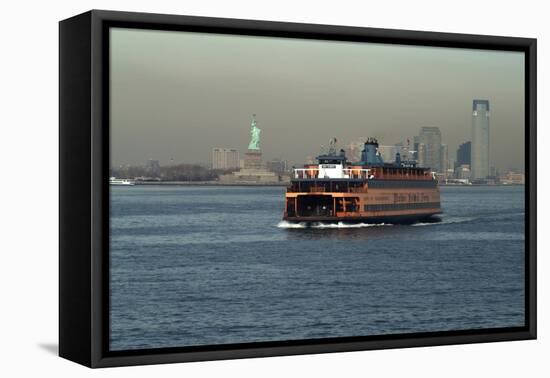 The Staten Island Ferry, New York City, New York, Usa-Natalie Tepper-Framed Stretched Canvas