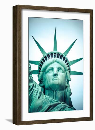 The Statue of Liberty at New York City-Curioso Travel Photography-Framed Photographic Print
