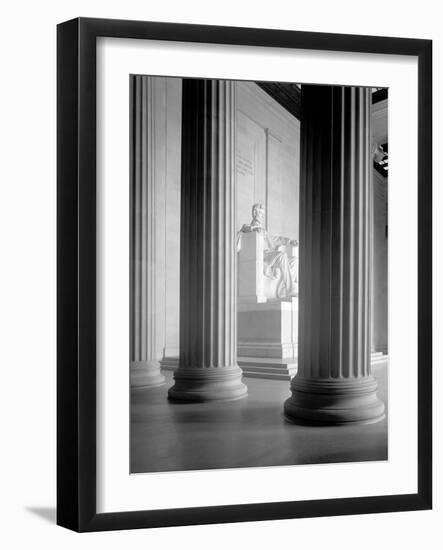 The statue of President Abraham Lincoln inside The Lincoln Memorial.-Vernon Lewis Gallery-Framed Photographic Print