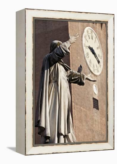 The Statue of Savonarola Outside the Castello Estense Ferrara Emilia-Romagna Italy-Julian Castle-Framed Stretched Canvas