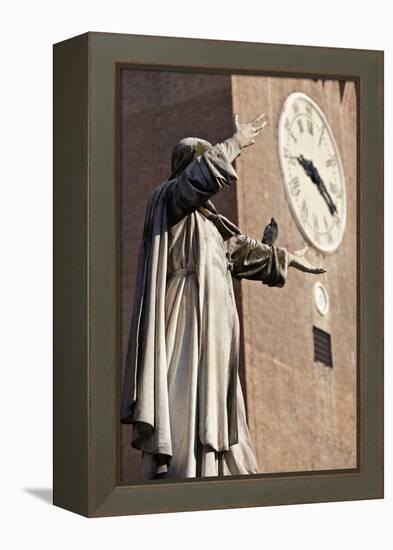 The Statue of Savonarola Outside the Castello Estense Ferrara Emilia-Romagna Italy-Julian Castle-Framed Stretched Canvas