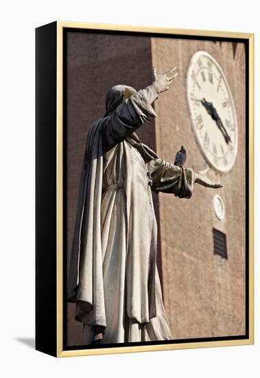 The Statue of Savonarola Outside the Castello Estense Ferrara Emilia-Romagna Italy-Julian Castle-Framed Stretched Canvas