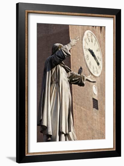 The Statue of Savonarola Outside the Castello Estense Ferrara Emilia-Romagna Italy-Julian Castle-Framed Photo