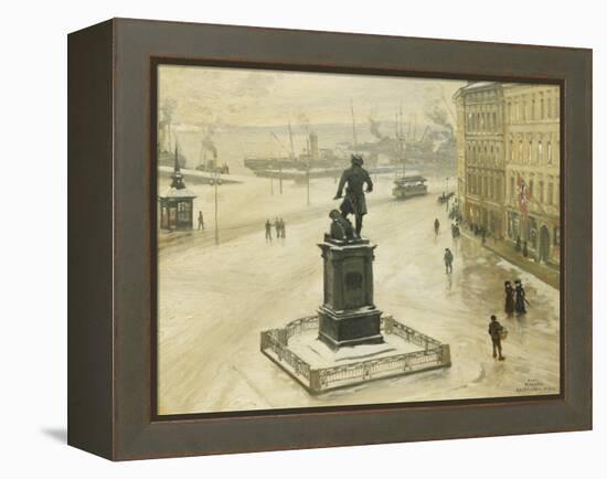 The Statue of Tordenskiold Facing Piperviken, Oslo Harbour, 1906-Paul Fischer-Framed Premier Image Canvas