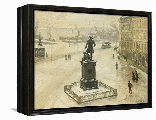 The Statue of Tordenskiold Facing Piperviken, Oslo Harbour, 1906-Paul Fischer-Framed Premier Image Canvas
