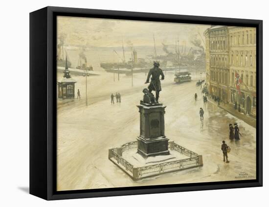The Statue of Tordenskiold Facing Piperviken, Oslo Harbour, 1906-Paul Fischer-Framed Premier Image Canvas