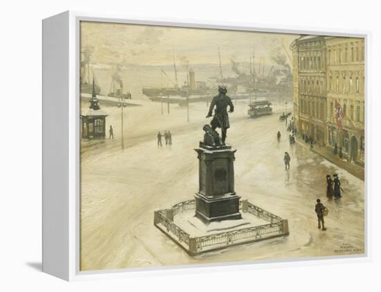 The Statue of Tordenskiold Facing Piperviken, Oslo Harbour, 1906-Paul Fischer-Framed Premier Image Canvas