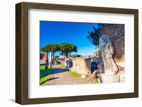 The statue of Victory on the rear of the Temple of Rome and Augustus-Nico Tondini-Framed Photographic Print