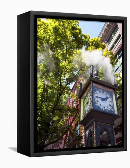 The Steam Clock on Water Street, Gastown, Vancouver, British Columbia, Canada, North America-Martin Child-Framed Premier Image Canvas