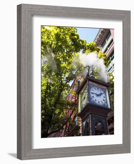 The Steam Clock on Water Street, Gastown, Vancouver, British Columbia, Canada, North America-Martin Child-Framed Photographic Print