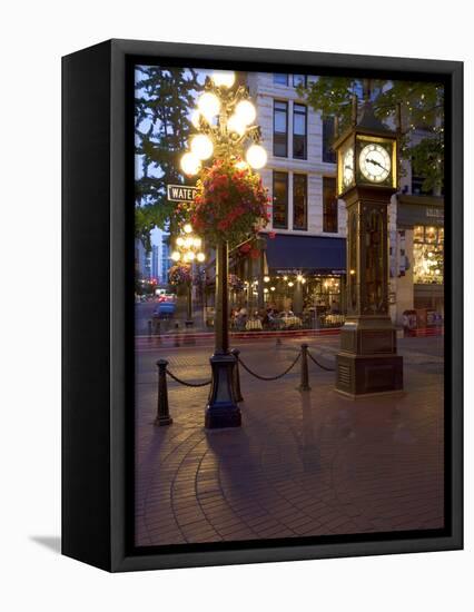 The Steam Clock, Water Street, Gastown, Vancouver, British Columbia, Canada, North America-Martin Child-Framed Premier Image Canvas