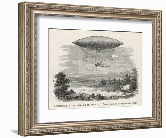 The Steam-Powered Dirigible of Henry Giffard-null-Framed Art Print